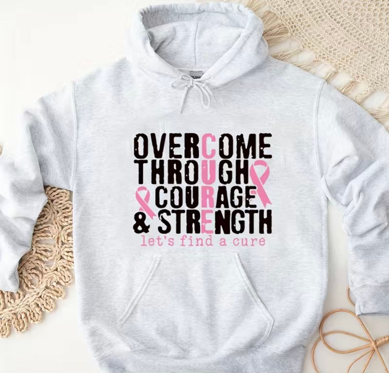 Overcome Through Courage (DTF)-Adult Unisex Heavy Blended Hooded Sweatshirt
