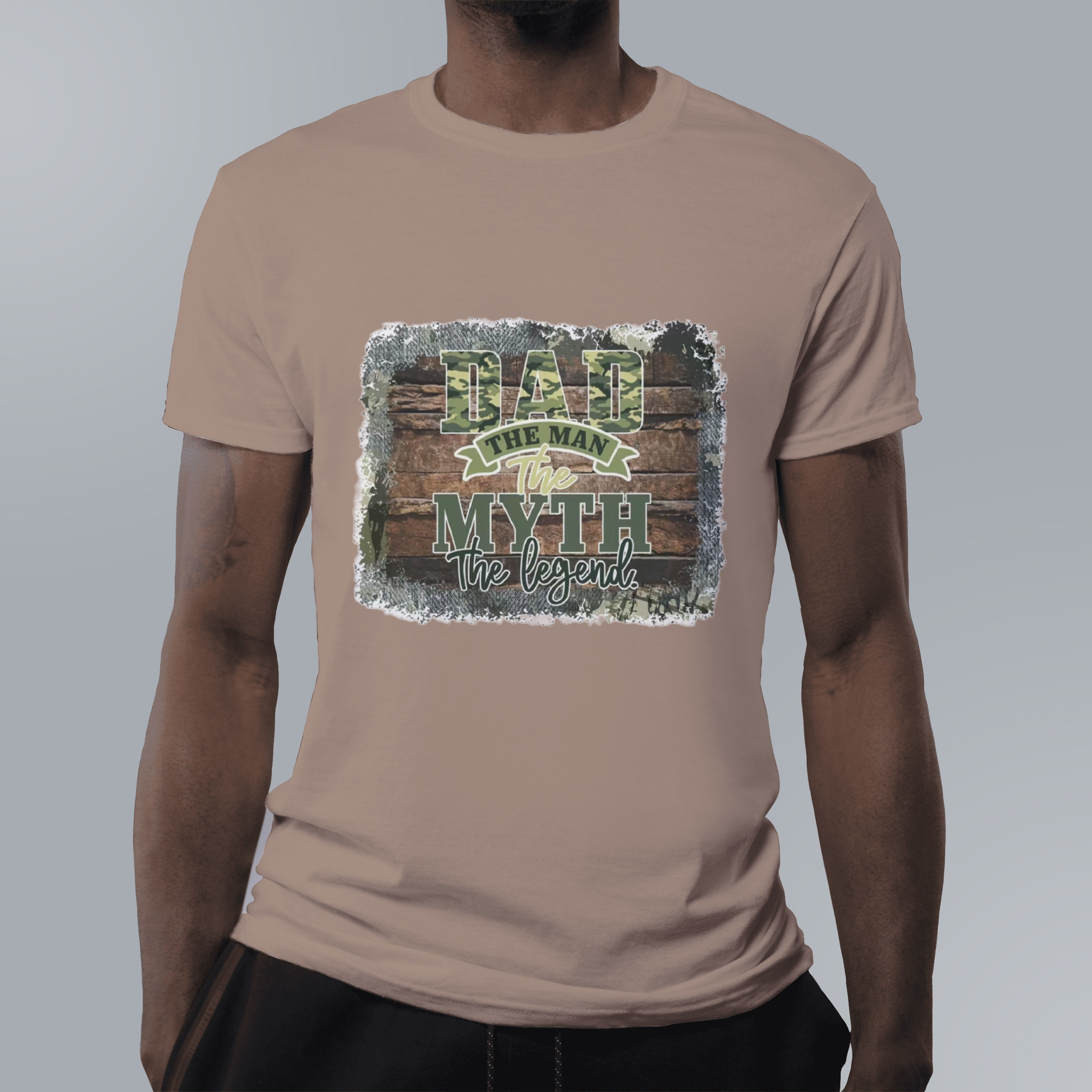 Dad The Man The Myth The Legend (DTF)-Unisex Crew T-Shirt 100% Cotton Short