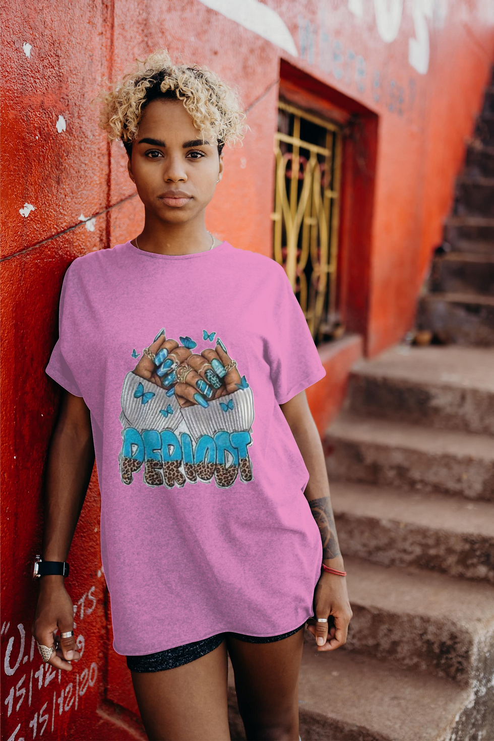Thumbnail: PERIODT Turquoise Nails (DTF)-Unisex Crew T-Shirt 100% Cotton Short Sleeve