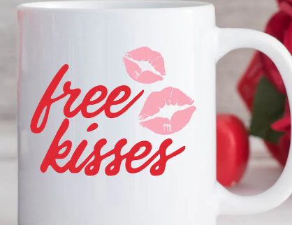Free Kisses-12oz. White Ceramic Mug