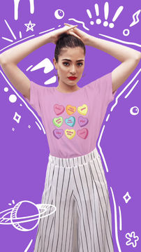 Thumbnail: Filipino Valentines Day Candy (DTF)-Unisex Crew T-Shirt 100% Cotton Short Sle