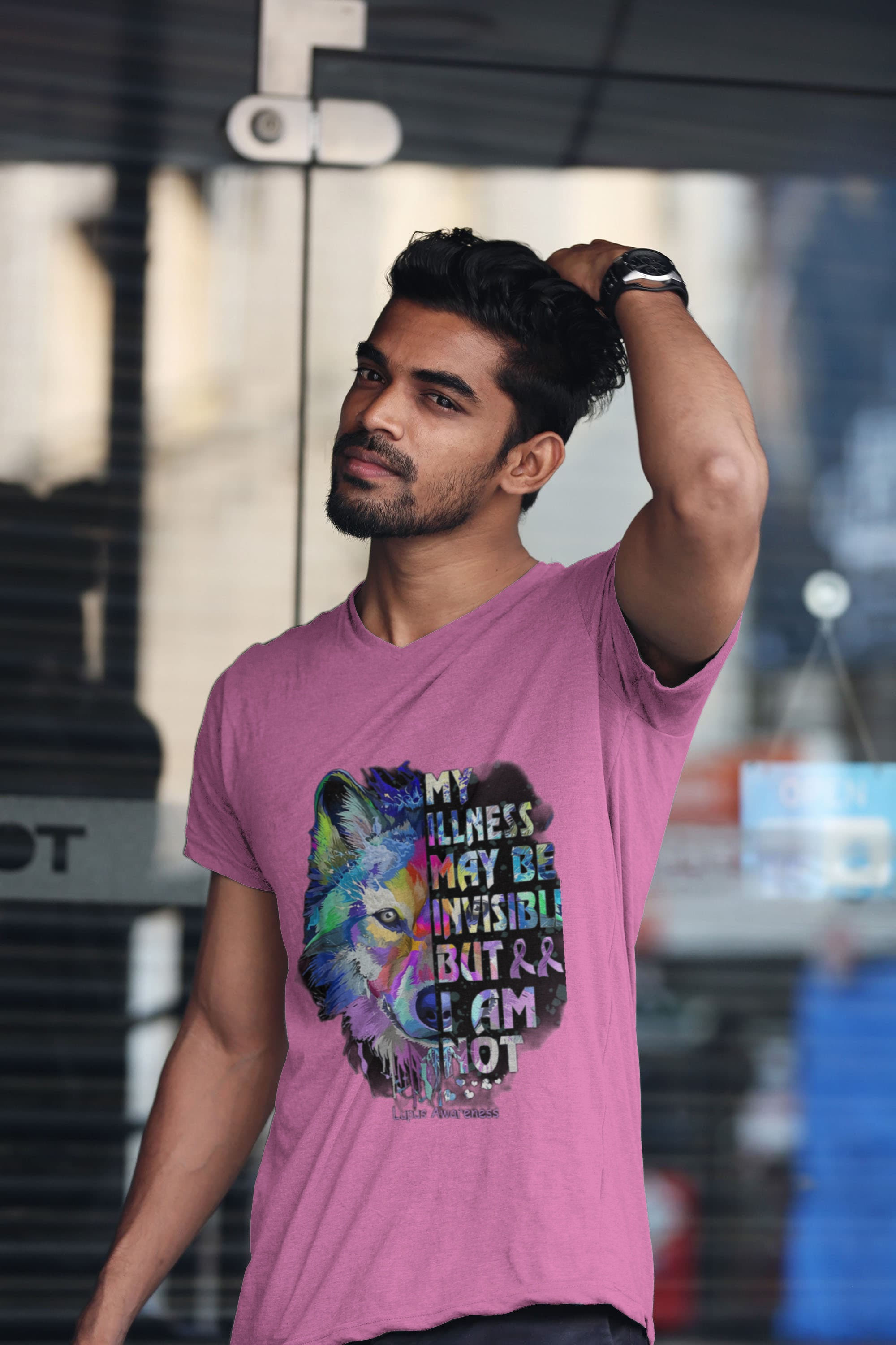 My Illness May Be Invisible But (DTF)-Unisex Crew T-Shirt Relaxed 100% Cotton