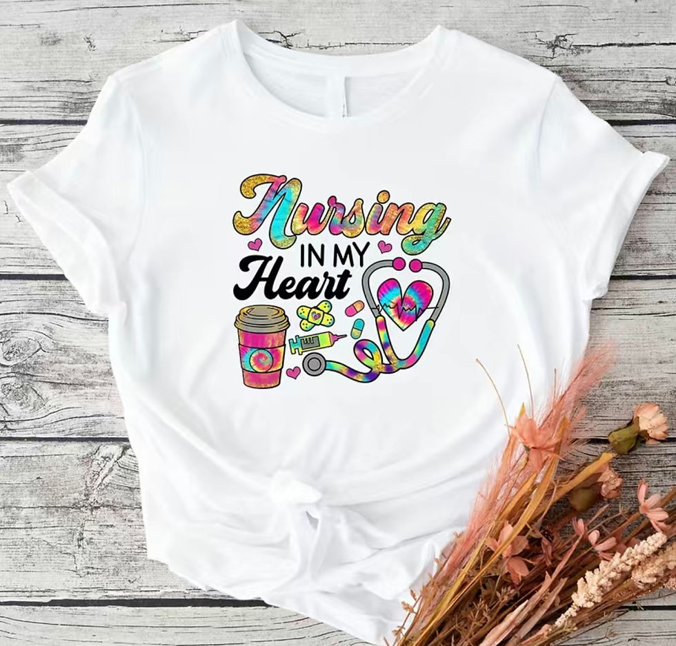 Thumbnail: Nursing In My Heart (DTF)-Unisex Crew T-Shirt 100% Cotton Short Sleeve
