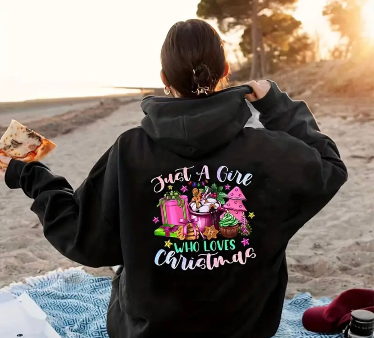 Just A Girl Who Loves Christmas (DTF)-Adult Unisex Heavy Blend Hooded Sweatshirt