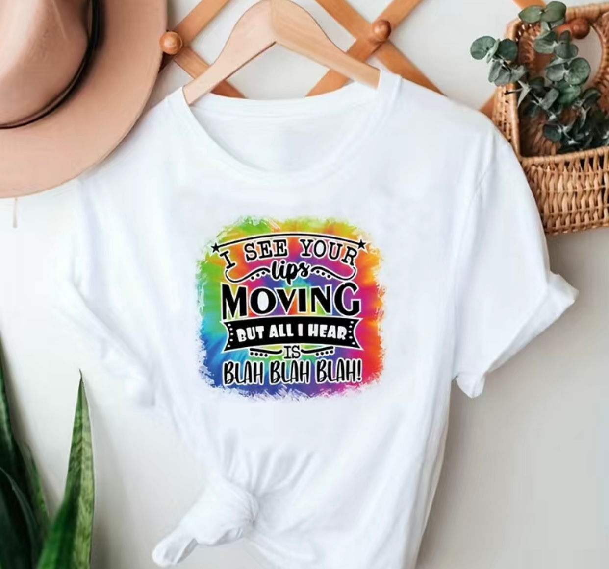 I See Your Lips Moving But All I See (DTF)-Unisex Crew T-Shirt 100% Cotton Short