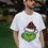 Thumbnail: Grinch Plaid Christmas Hat (DTF)-Unisex Crew T-Shirt 100% Cotton Short Sleeve