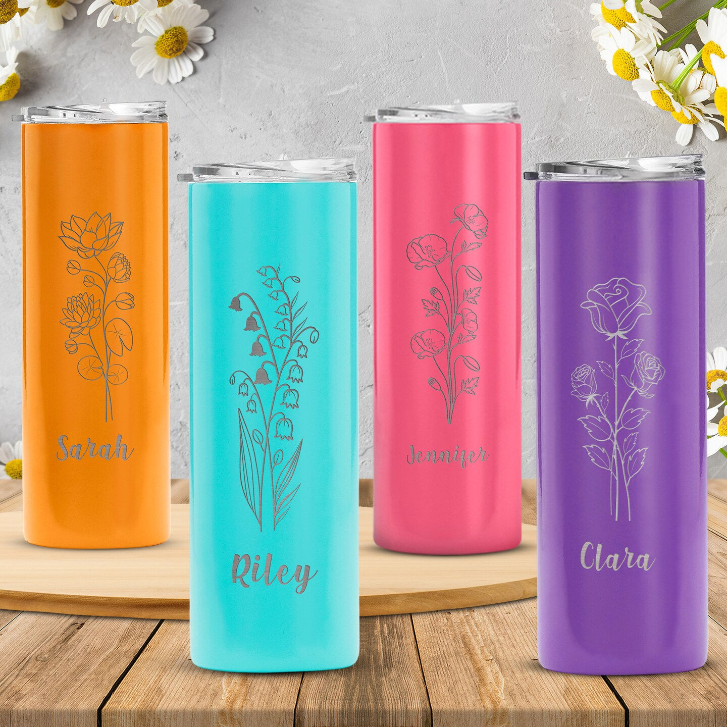 Personalized Engraved 20 oz. Stainless-Steel Straight Tumbler