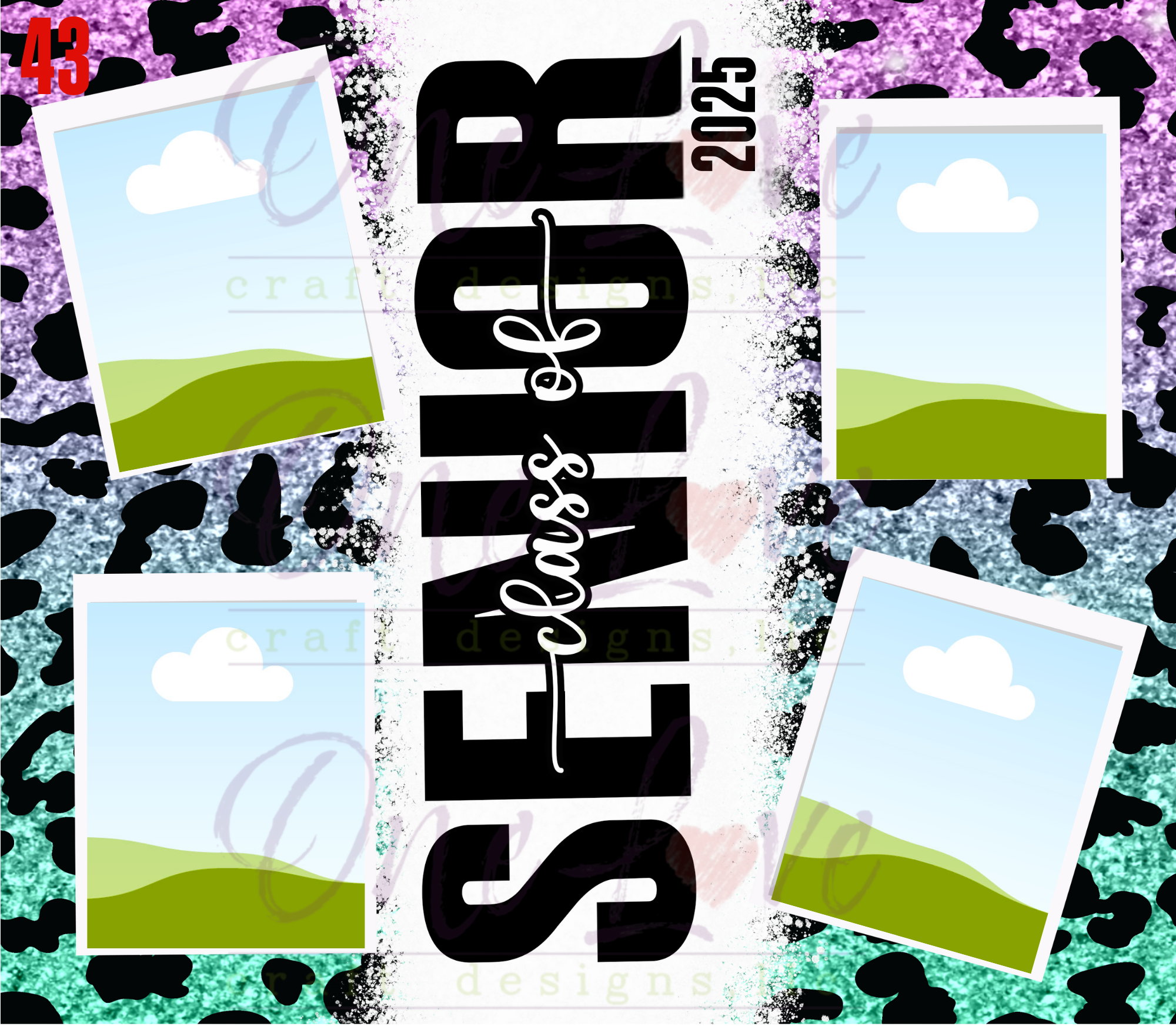 Personalized Cheetah Print Senior 20oz White Straight Tumbler | Graduation Gift