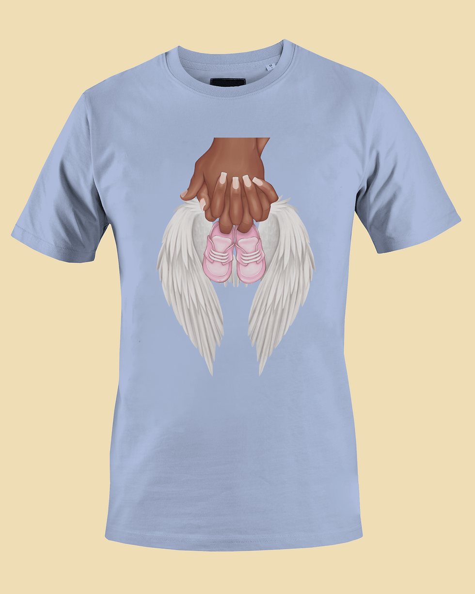 Thumbnail: Holding Hands Girl Infant Loss (DTF)-Unisex Crew T-Shirt 100% Cotton