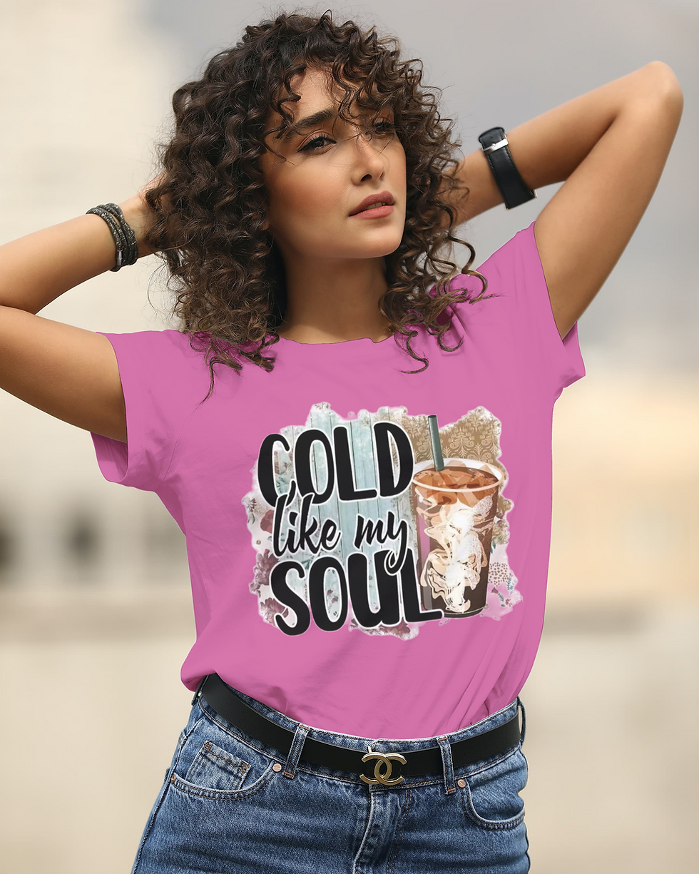 Thumbnail: Cold Like My Soul (DTF)-Unisex 100% Cotton Crew T-Shirt