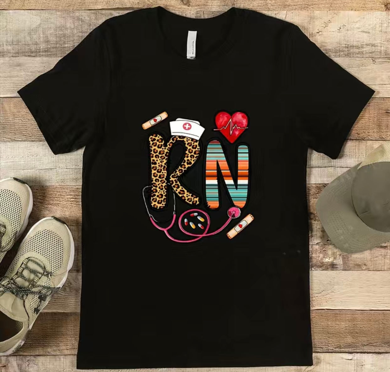 RN (DTF)-Unisex Crew T-Shirt 100% Cotton Short Sleeve