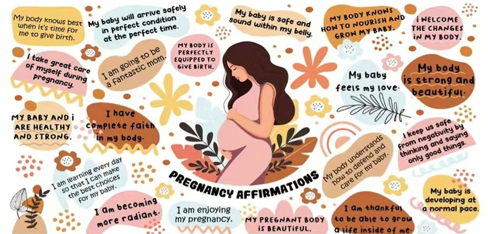 Thumbnail: Pregnancy Affirmations Wrap (UV DTF)-Glass Cup With Bamboo Lid, 16oz
