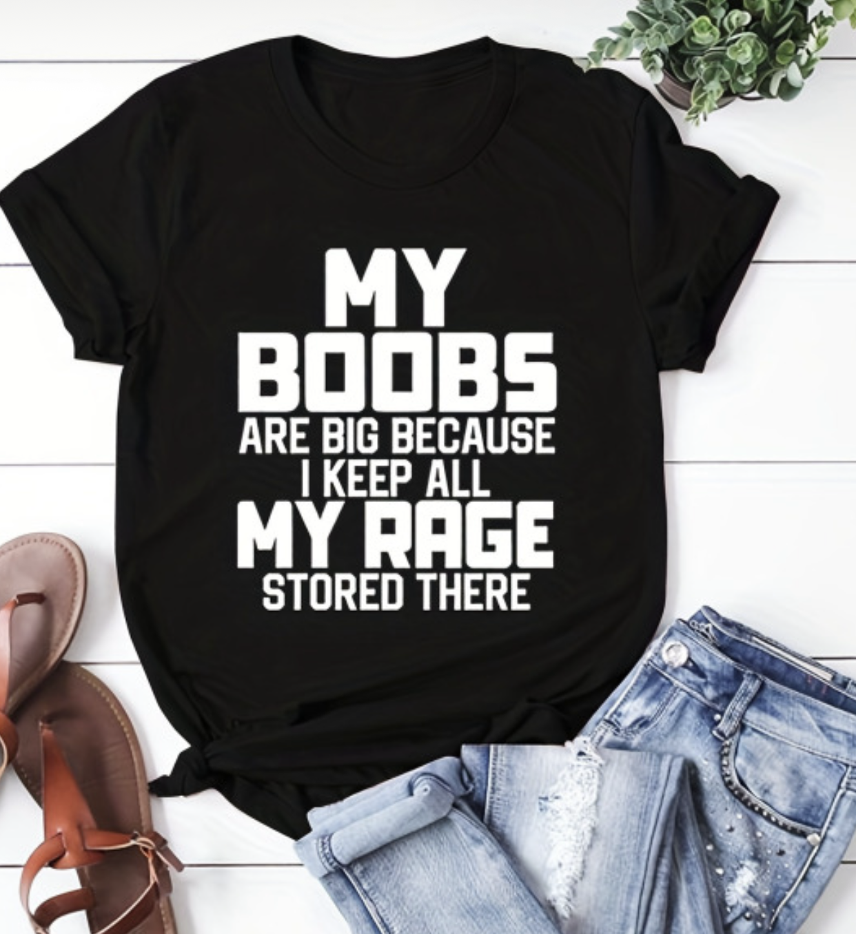 My Boobs Are Big Because I Keep All-Unisex Crew T-Shirt 100% Cotton Short Sleeve