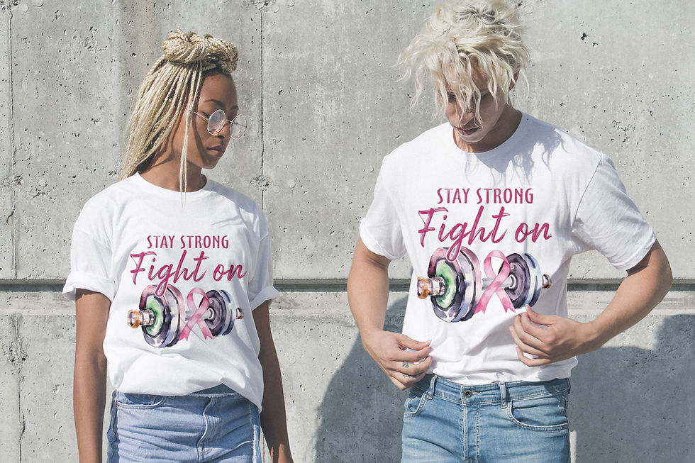 Thumbnail: Stay Strong Fight On (DTF)-Unisex Crew T-Shirt 100% Cotton Short Sleeve