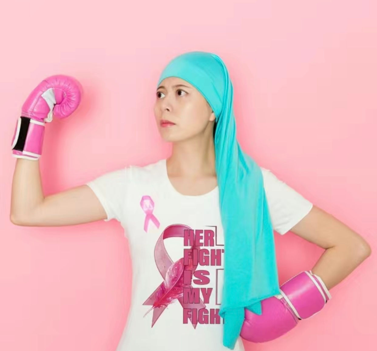 Her Fight Is My Fight (DTF)-Unisex Crew T-Shirt 100% Cotton Short Sleevet