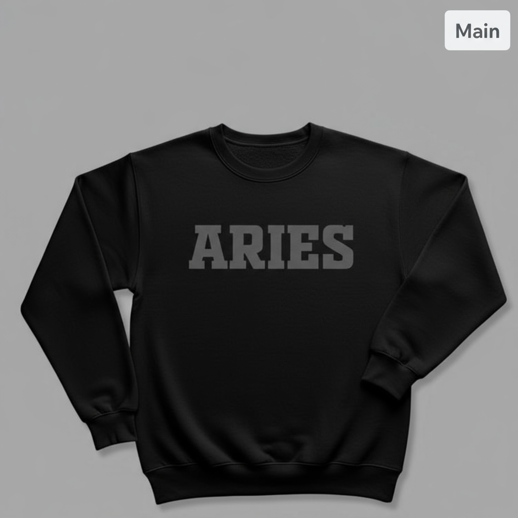 Zodiac (Square/Flock) Adult Unisex Heavy Crewneck Sweatshirt