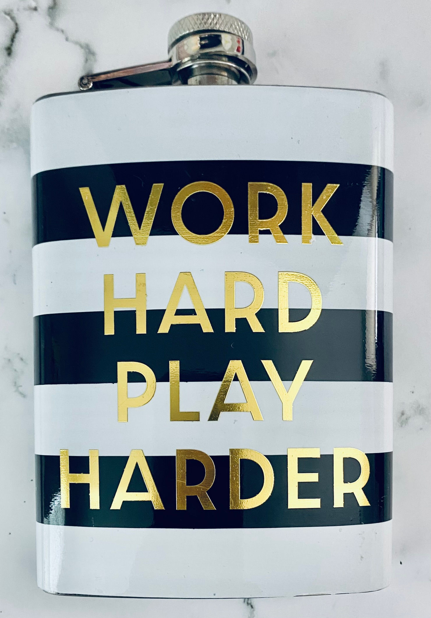 Work Hard Play Harder - 8 OZ Pocket Flask