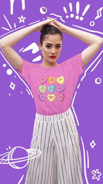 Thumbnail: Filipino Valentines Day Candy (DTF)-Unisex Crew T-Shirt 100% Cotton Short Sle