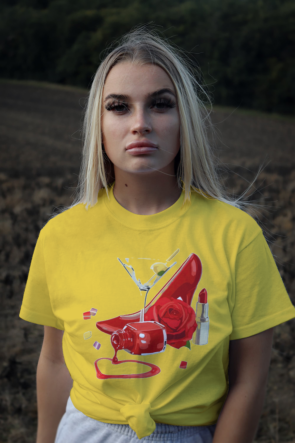 Thumbnail: Ladies Love Martinis (DTF)-Unisex Crew T-Shirt 100% Cotton Short Sleeve