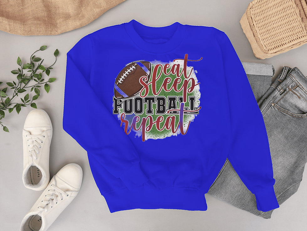 Thumbnail: Eat Sleep Football Repeat (DTF)-Unisex Heavy Blend Crewneck Sweatshirt