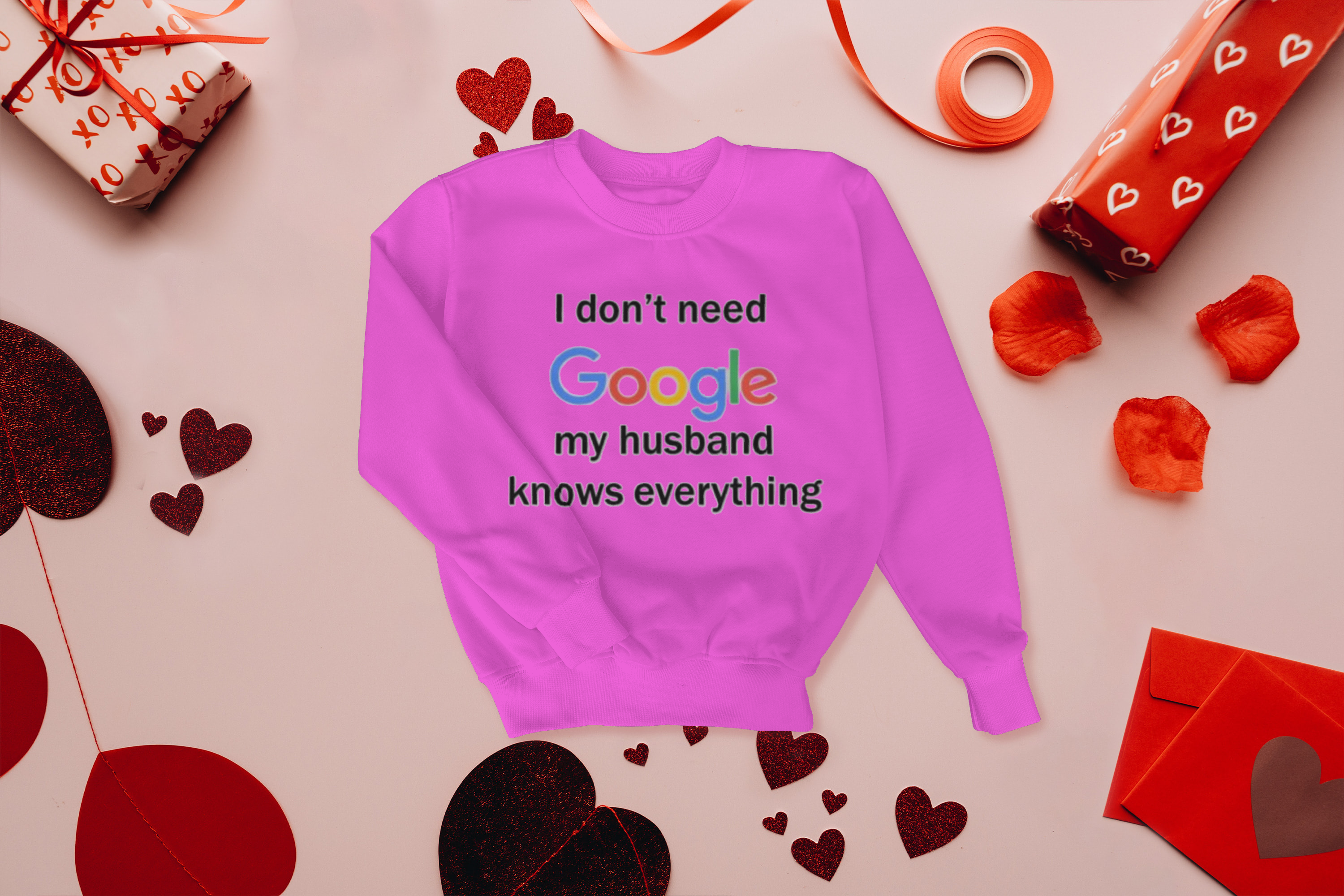 I Don't Need Google My Husband Know-Adult Unisex Heavy Blend Crewneck Sweatshirt