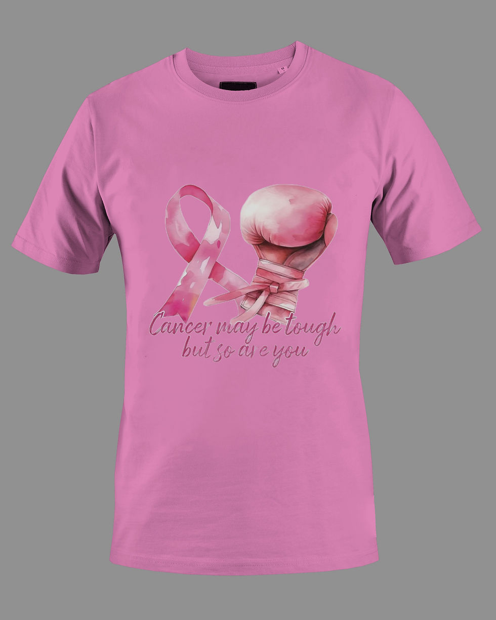Thumbnail: Cancer May Be Tough (DTF)-Unisex Crew T-Shirt 100% Cotton Short Sleeve