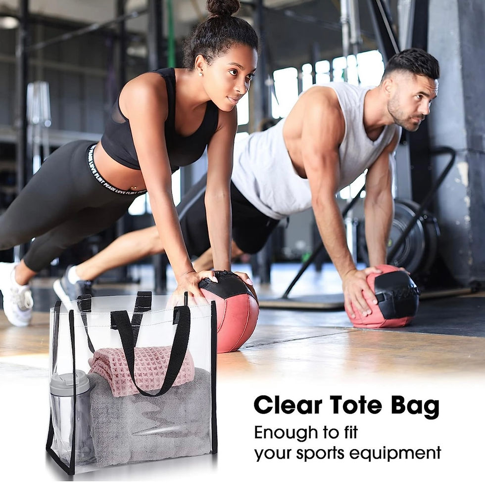 Thumbnail: Personalized Initial Clear Stadium Tote Bags w/Name - 12x12x6 Inches