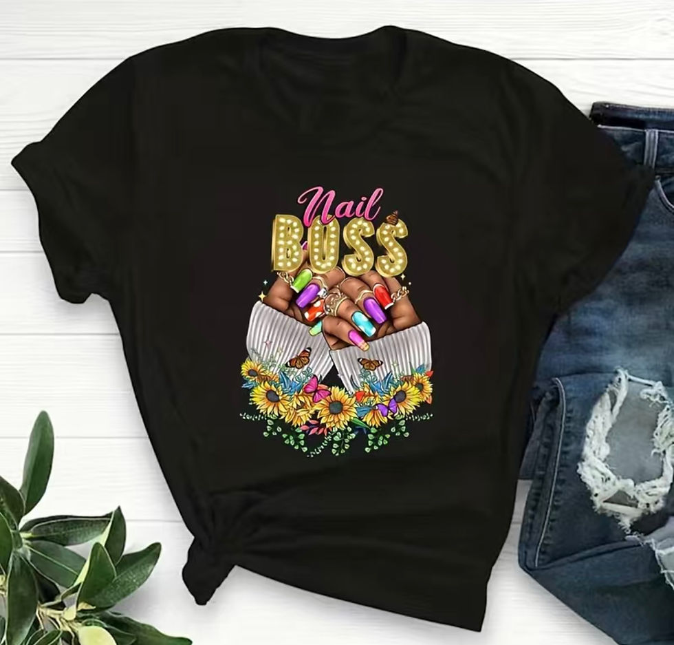 Nail Boss (DTF)-Unisex Crew T-Shirt 100% Cotton Short Sleeve