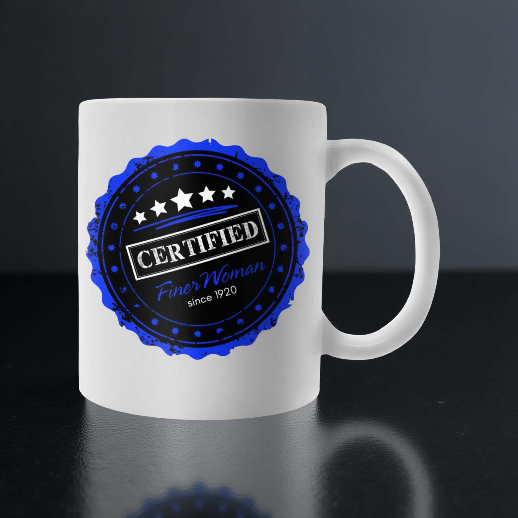 Certified Finer Woman Mug 12 oz – Zeta Phi Beta Sorority, EST. 1920 Badge Design