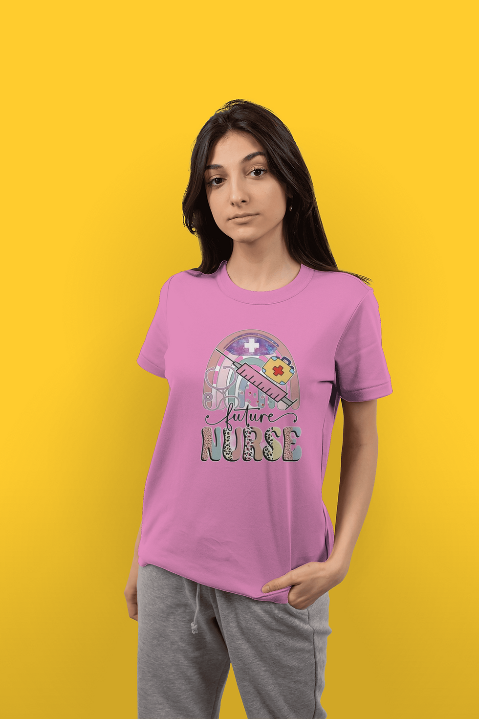 Thumbnail: Future Nurse (DTF)-Unisex Crew T-Shirt 100% Cotton Short Sleeve