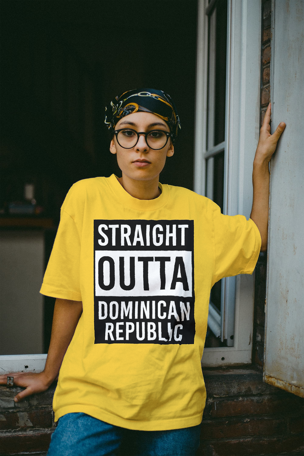 Thumbnail: Straight Outta Dominican Republic (DTF)-Women’s 100% Cotton Crew T-Shirt
