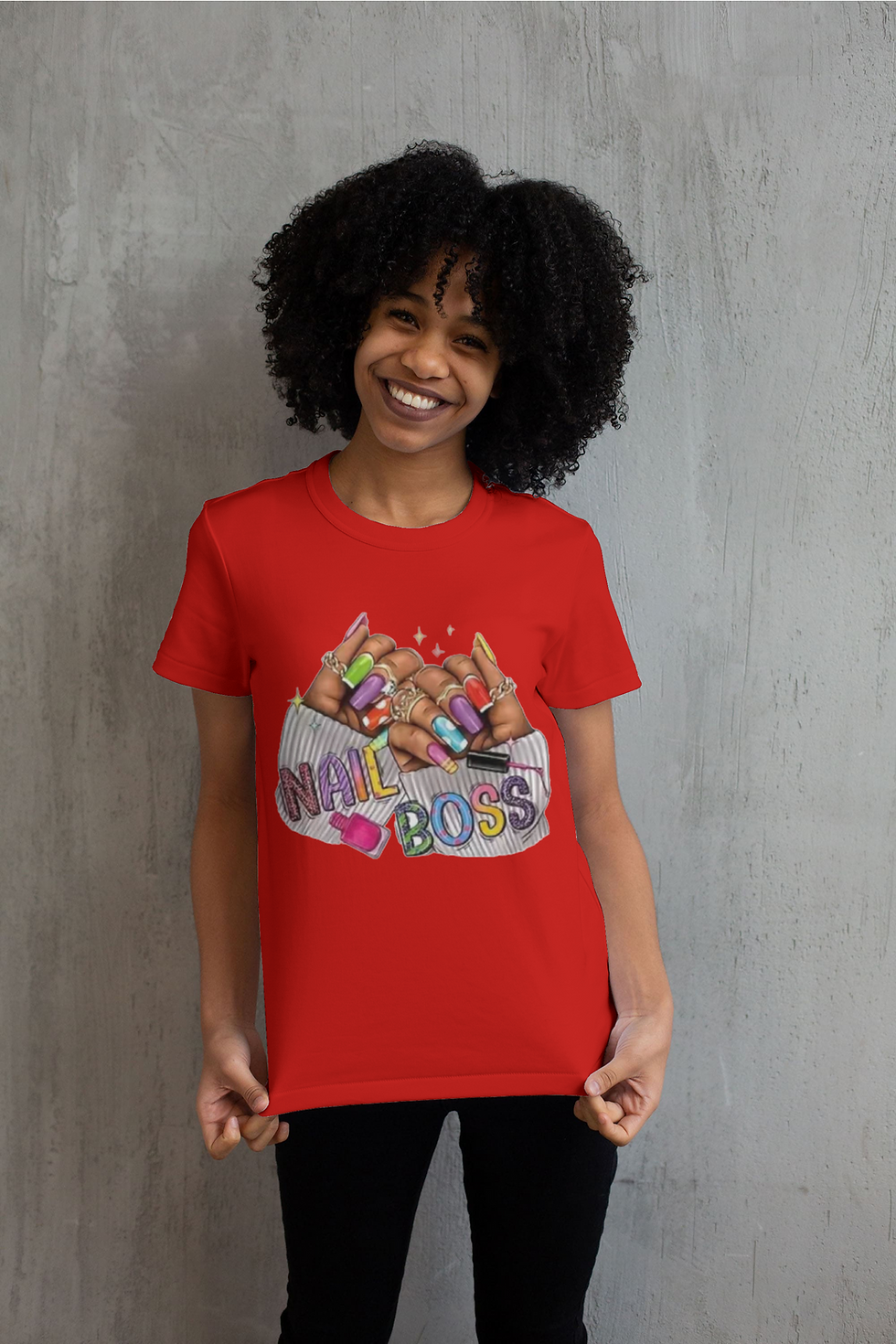 Thumbnail: Nail Boss (DTF)-Unisex Crew T-Shirt 100% Cotton Short Sleeve