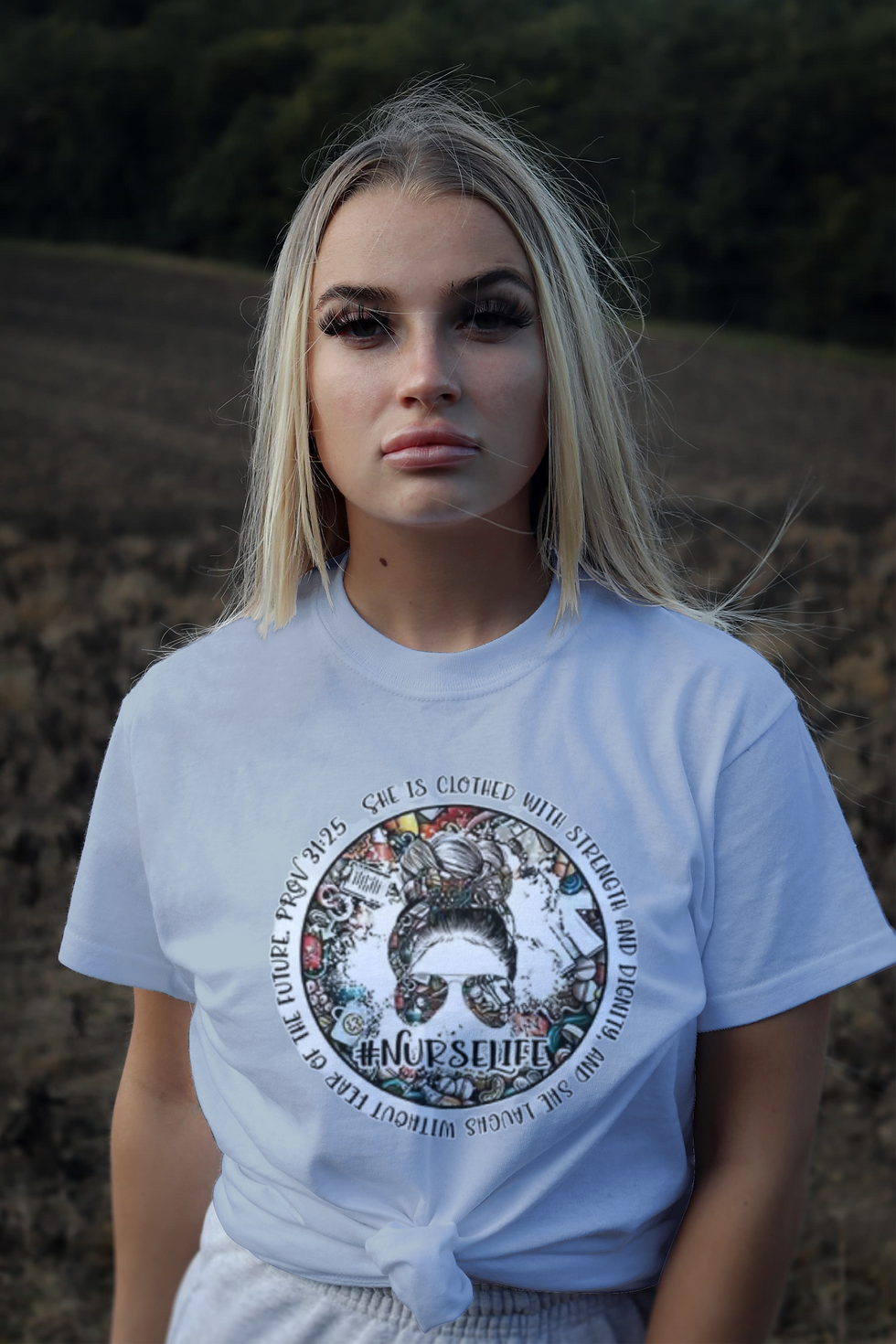 Thumbnail: #NURSELIFE (DTF)-Unisex Crew T-Shirt 100% Cotton Short Sleeve