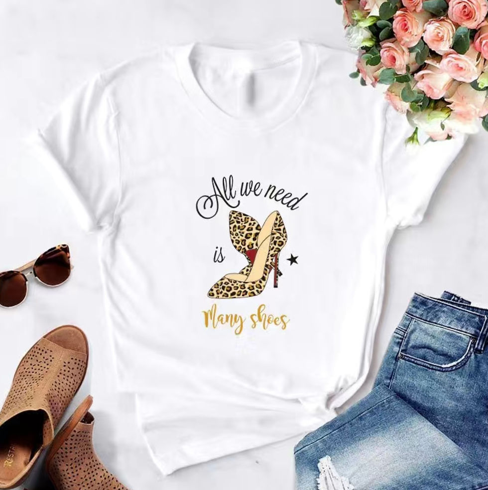 Thumbnail: All We Need Is Many Shoes (DTF)-Unisex Crew T-Shirt 100% Cotton
