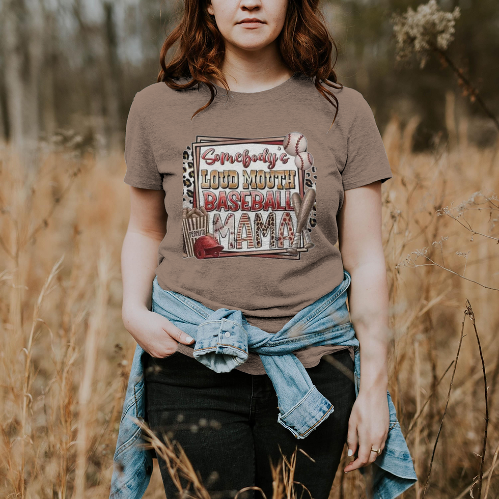 Thumbnail: Somebody's Loud Mouth Baseball Mom  (DTF)-Unisex Crew T-Shirt 100% Cotton Short