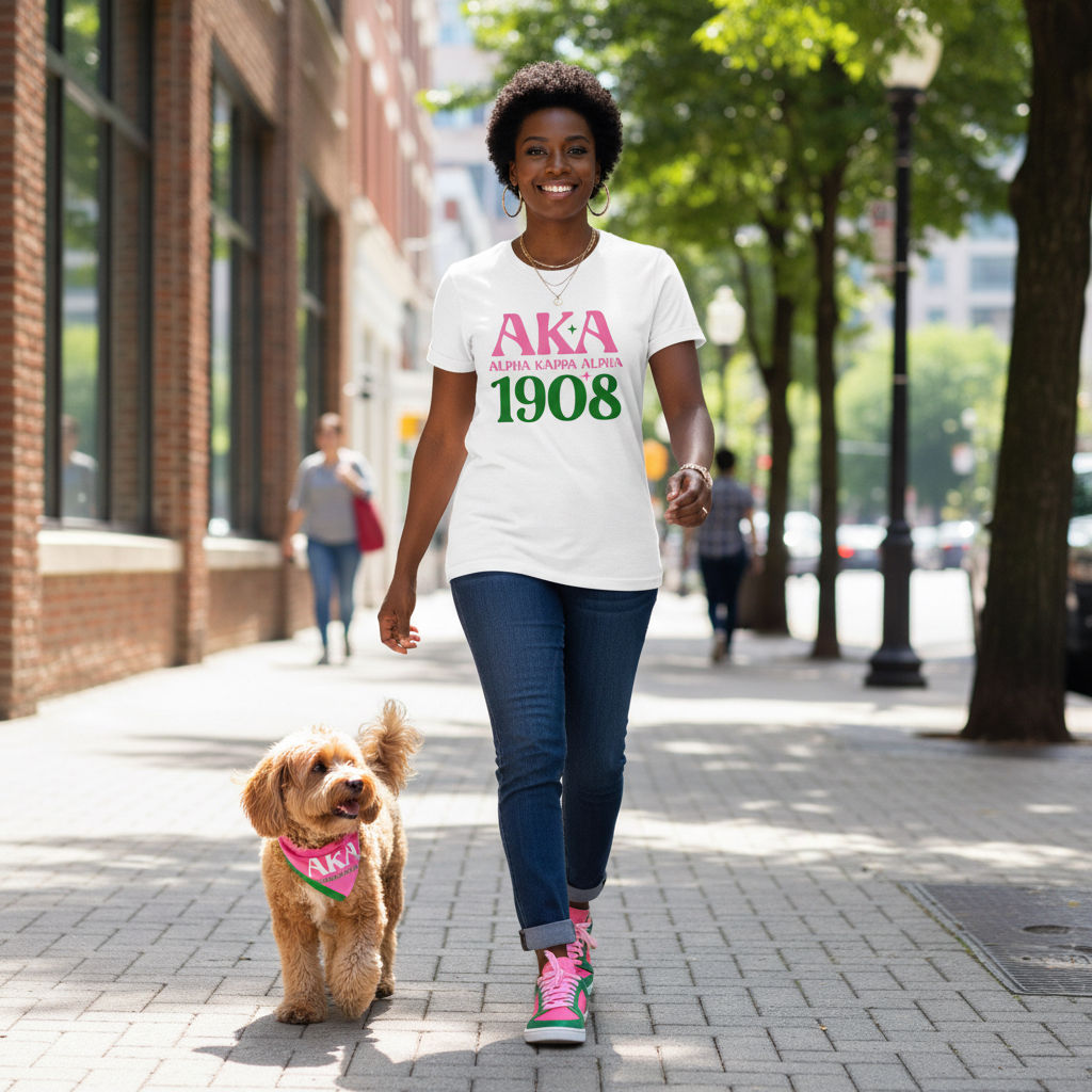 AKA Alpha Kappa Alpha 1908 DTF Shirt – Pink & Green Sorority Tee