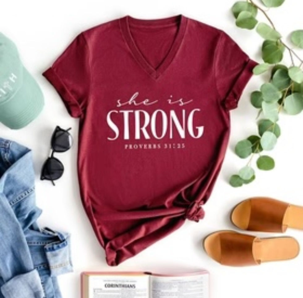 Thumbnail: She Is Strong - Women’s Relaxed 100% Cotton Short Sleeve Crew T-Shirt