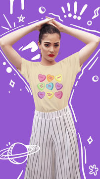 Thumbnail: Filipino Valentines Day Candy (DTF)-Unisex Crew T-Shirt 100% Cotton Short Sle