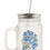 Thumbnail: 12 OZ FROSTED GLASS MASON JAR WITH HANDLE, LID AND STRAW