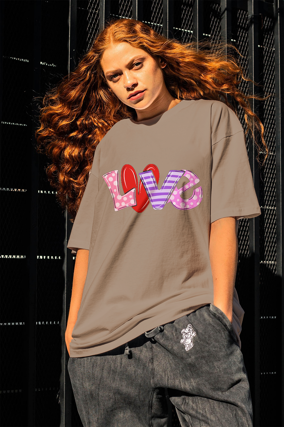 Thumbnail: LOVE (DTF)-Unisex Crew T-Shirt 100% Cotton Short Sleeve