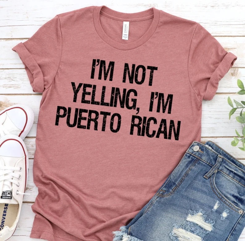 I’m Not Yelling I’m Puerto Rican-Women’s Heather Short Sleeve Crew T-Shirt