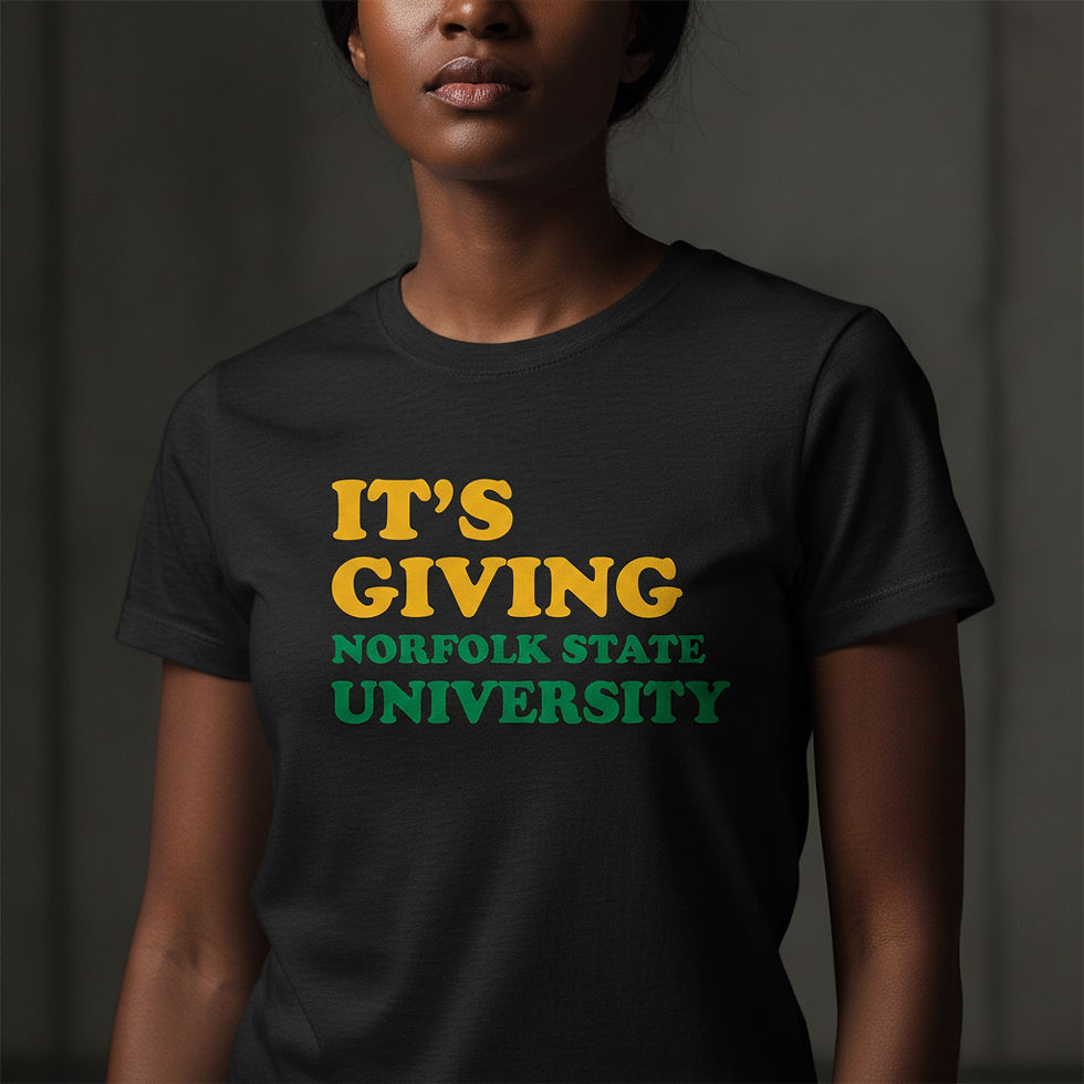 Thumbnail: It’s Giving Norfolk State University” T‑Shirt – NSU HBCU Apparel, Green & Gold