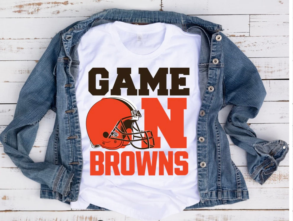 Browns NFL Game On (DTF)-Unisex 100% Cotton Crew T-Shirt