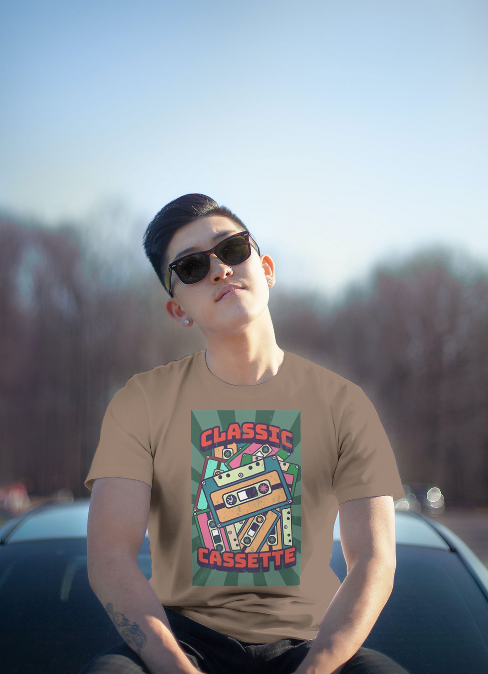 Thumbnail: Classic Cassette (DTF)-Unisex 100% Cotton Crew T-Shirt