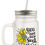 Thumbnail: 12 OZ FROSTED GLASS MASON JAR WITH HANDLE, LID AND STRAW