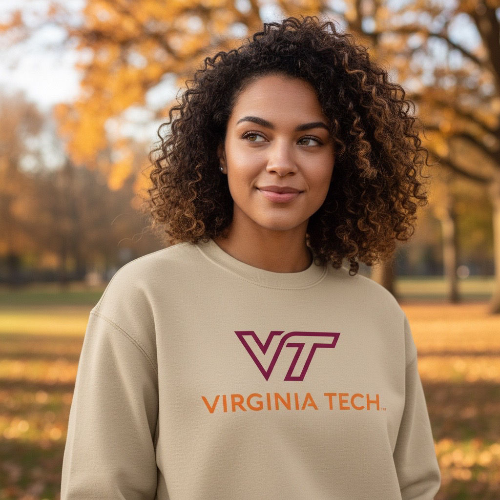 VT Virginia Tech Fall Sweatshirt – Cozy Collegiate Crewneck for Everyday Wear
