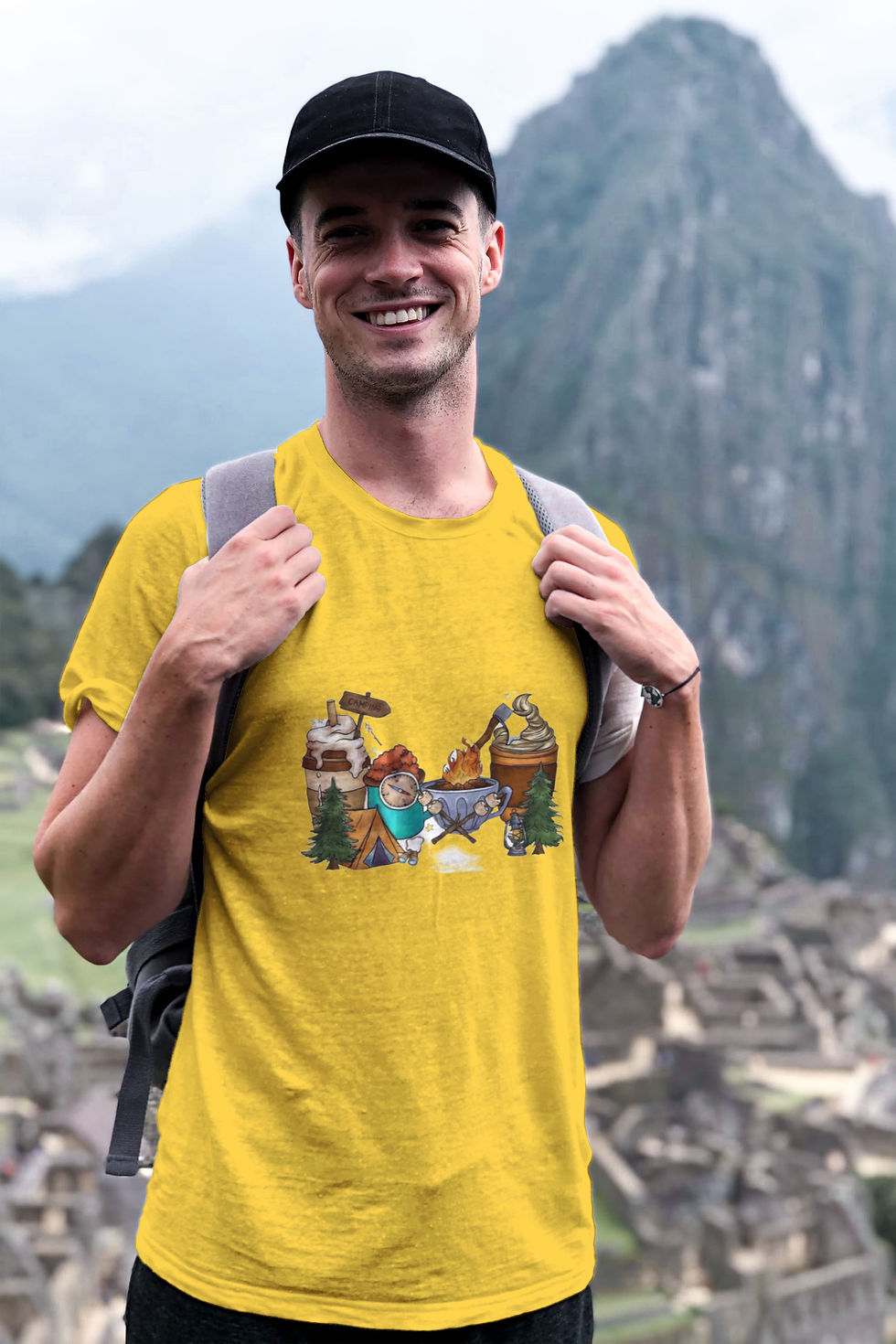 Thumbnail: Going Camping (DTF)-Unisex Crew T-Shirt 100% Cotton Short Sleeve