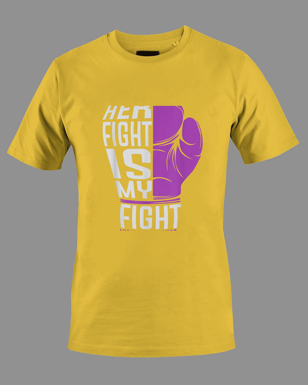 Thumbnail: Her Fight Is My Fight (DTF)-Unisex Crew T-Shirt Relaxed 100% Cotton Short Sleeve