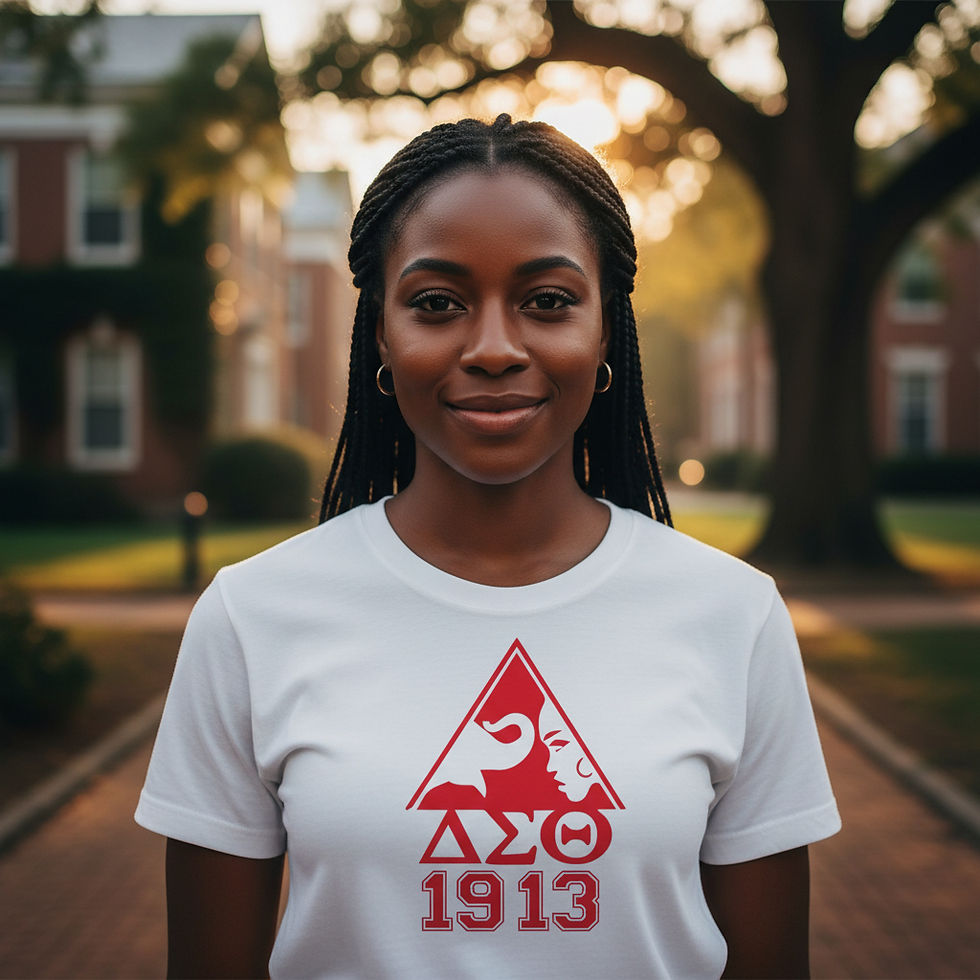 Thumbnail: Delta Sigma Theta Inspired T‑Shirt – Elephant & Woman Profile Graphic