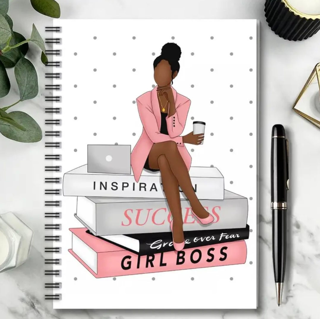 Black Girl Spiral Notebook, 100 Pages | Stylish and Empowering Stationary